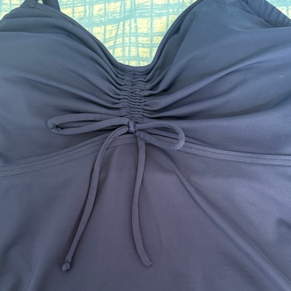 Lands End Tankini and Navy Patterned High Waisted Women's Swim Skirt Plus 14W L - Picture 7 of 12